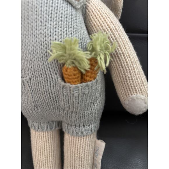 Cuddle and Kind 12" Henry The Bunny Plush Knit Doll Stuffed Animal Handmade Peru - Picture 3 of 6